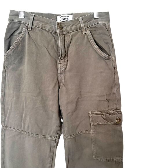 REFORMATION Utility Straight Leg Cargo Pant Army 24 - Picture 2 of 5